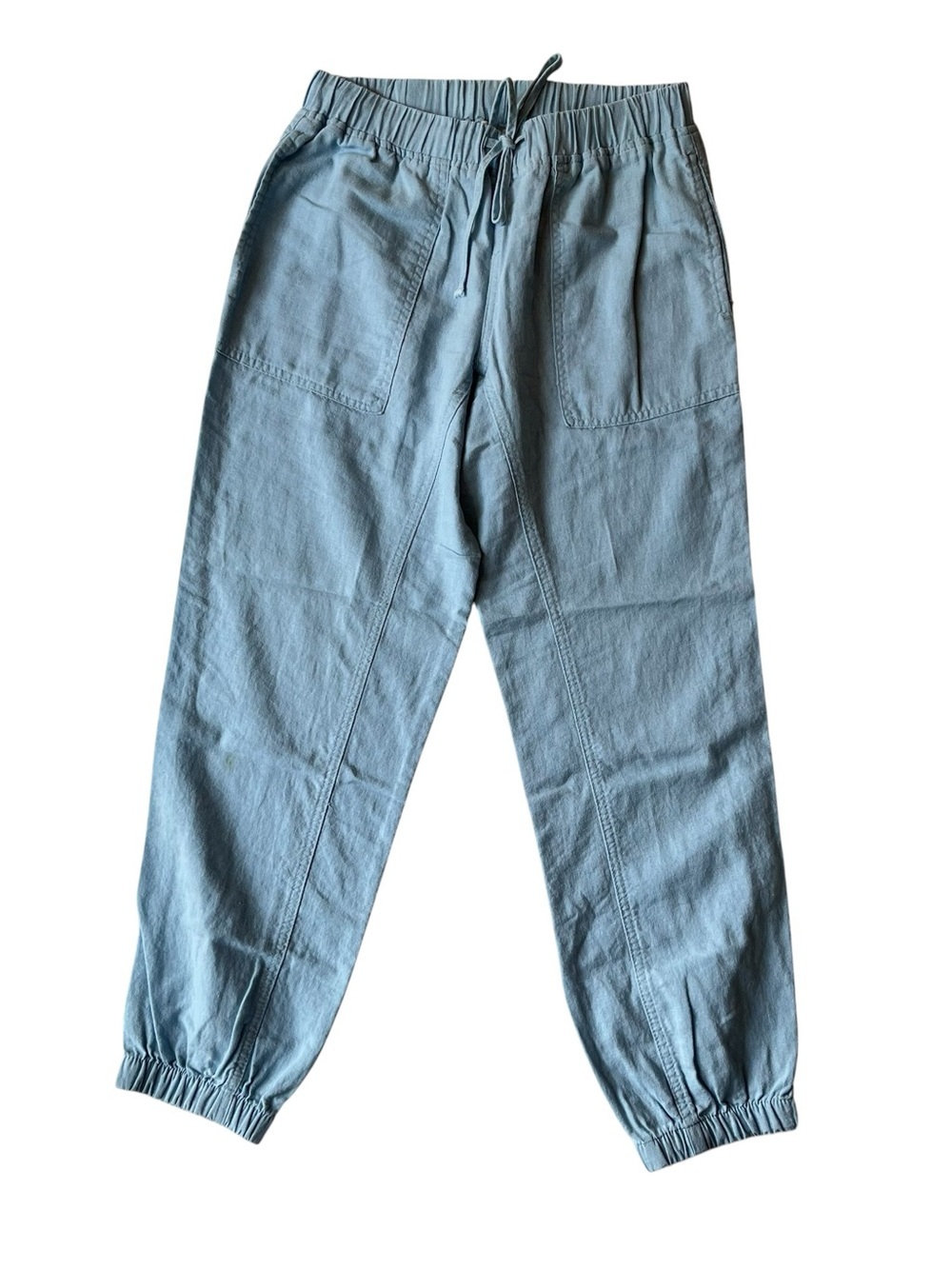 Love Tree pants Small Light blue Linen Viscose Tapered joggers Womens Pull on